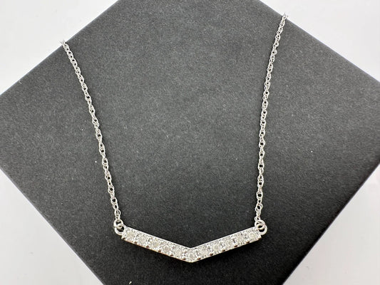 Chevron Illusion Set Diamond Bar Necklace - A+ Stuff