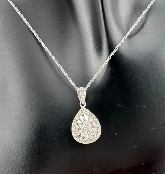 Pear Cut Natural Diamond Pendant Necklace - A+ Stuff