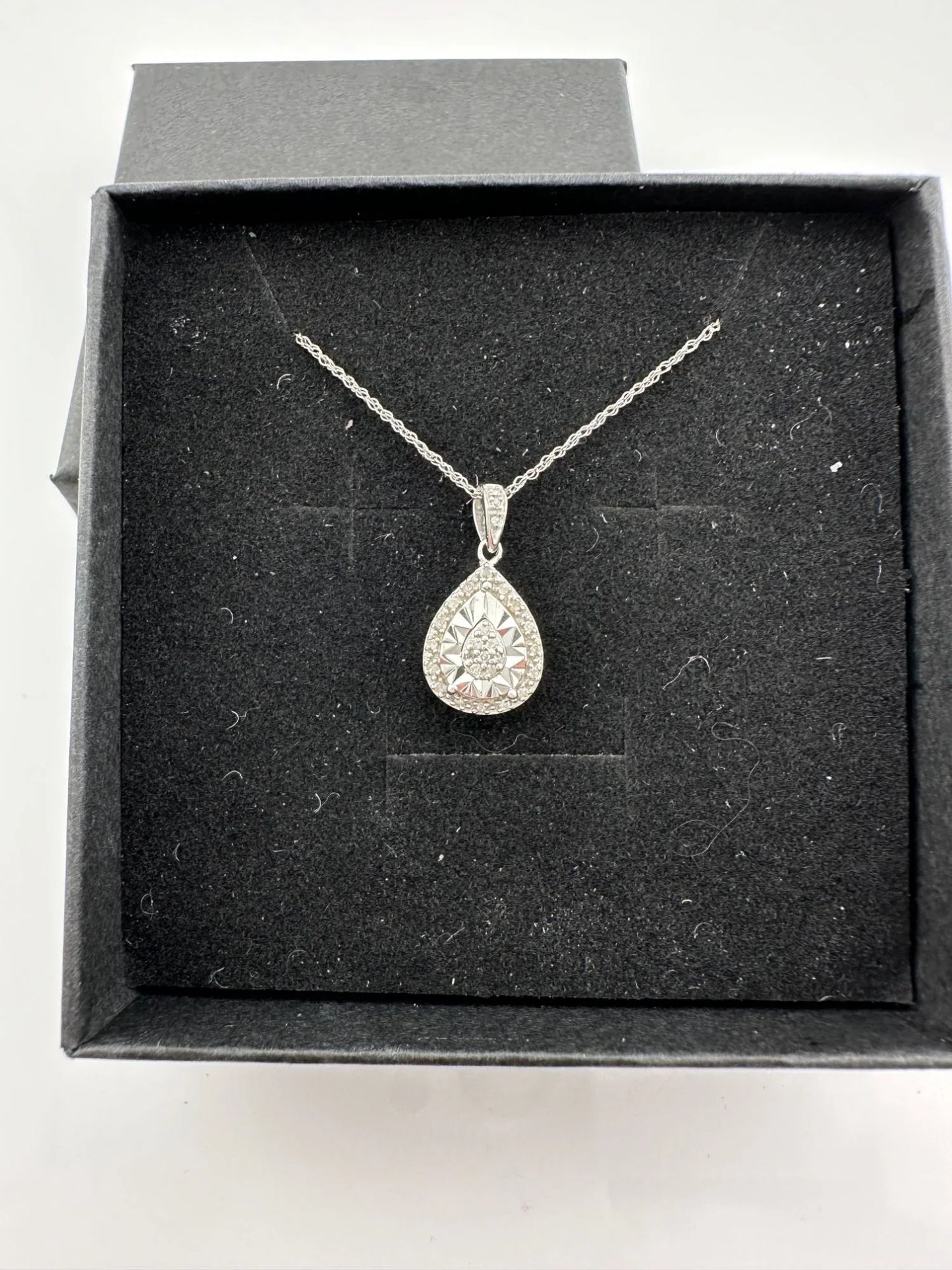 Pear Cut Natural Diamond Pendant Necklace - A+ Stuff