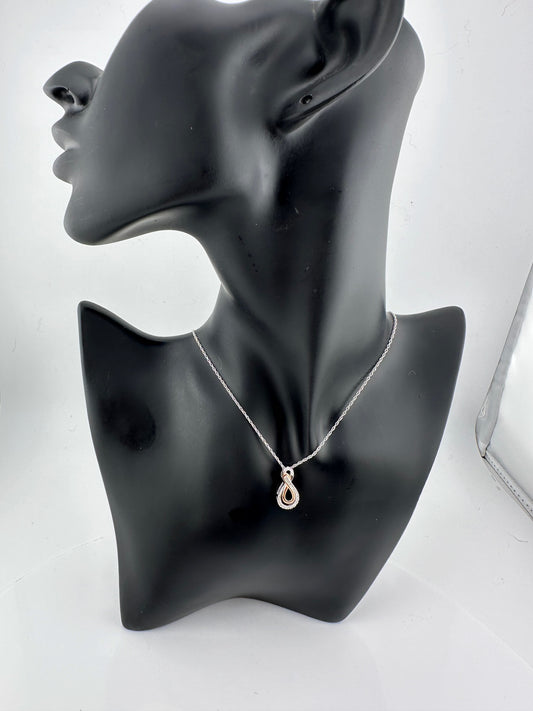 Beautiful I 'Journey Together' Diamond Infinity Loop Necklace - Sterling with Gold Overlay