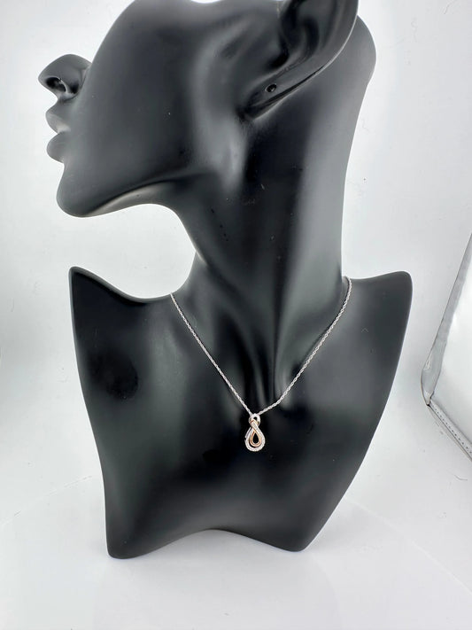 Beautiful I 'Journey Together' Diamond Infinity Loop Necklace - Sterling with Gold Overlay - A+ Stuff