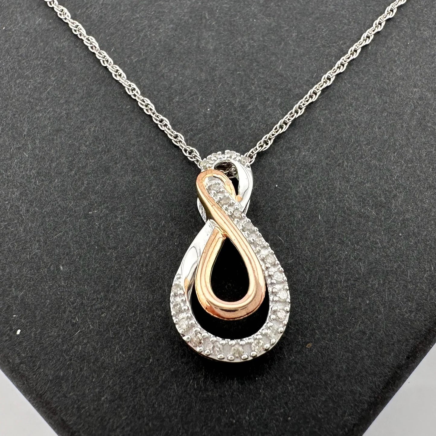 Beautiful I 'Journey Together' Diamond Infinity Loop Necklace - Sterling with Gold Overlay - A+ Stuff