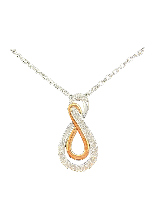 Beautiful I 'Journey Together' Diamond Infinity Loop Necklace - Sterling with Gold Overlay - A+ Stuff