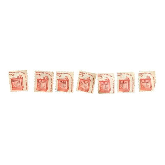 Vintage Collectible 2 Cent Postage Stamps Freedom To Speak Out A Root of Democracy - A+ Stuff