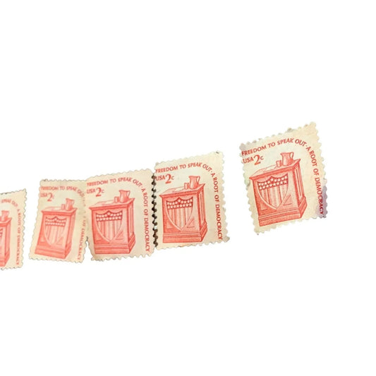 Vintage Collectible 2 Cent Postage Stamps Freedom To Speak Out A Root of Democracy - A+ Stuff