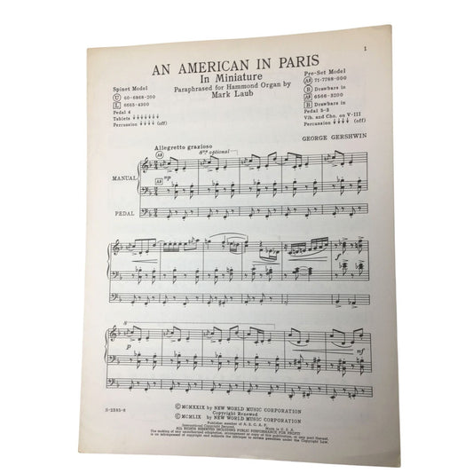 Vintage Sheet Music for "An American in Paris" A+ Stuff A+ Stuff SHEET MUSIC