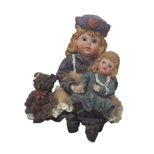 K's Collection Little Girl Holding a doll Statue/Figurine