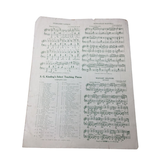 Antique Sheet Music Book - ''CRYSTAL MAZURKA BRILLIANTE''