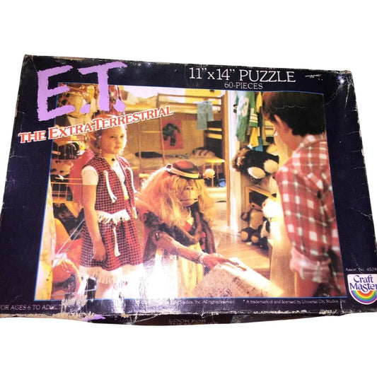 Vintage 1983 E.T. The Extraterrestrial Jigsaw Puzzle 60 Pieces Drew Barrymore Craft Master
