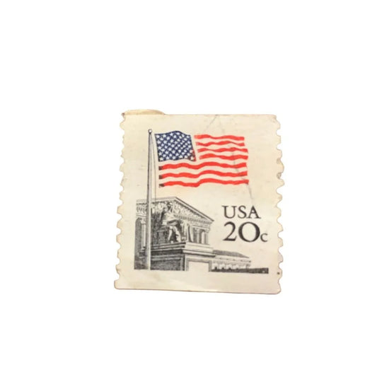 Vintage USA 20 Cent Postage Stamp- FLAG OVER SUPREME COURT - A+ Stuff