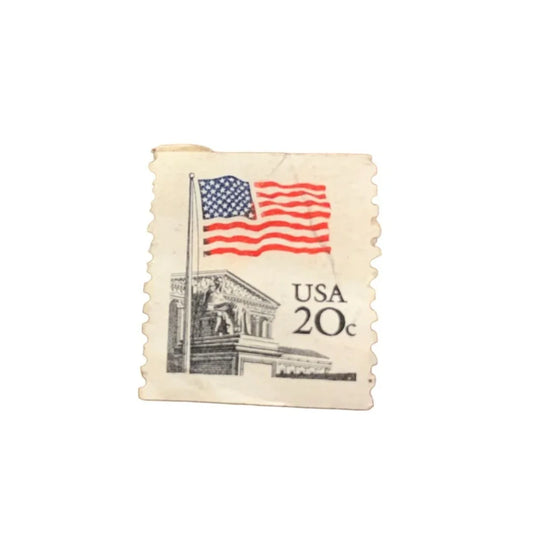 Vintage USA 20 Cent Postage Stamp- FLAG OVER SUPREME COURT - A+ Stuff