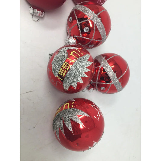 Set of 8 Red Christmas Tree Ornaments - A+ Stuff