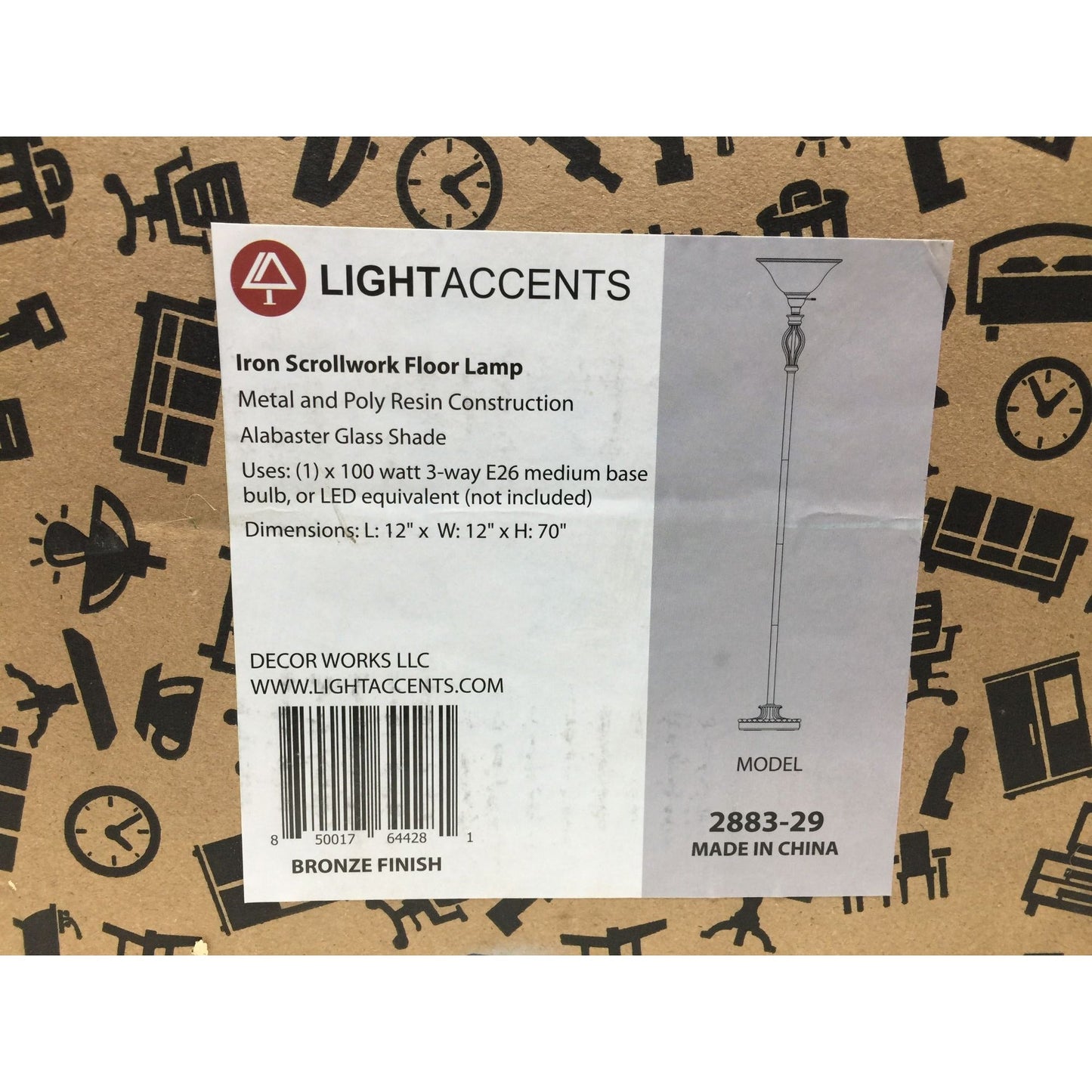 LIGHTACCENTS Royal Bronze Torchiere with Amber Alabaster Shade – Standing Light *NEW IN BOX* LIGHTACCENTS A+ Stuff