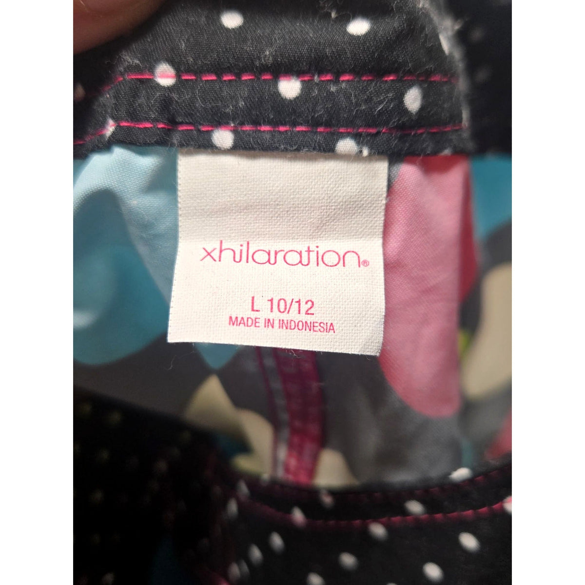 Xhilaration Girl's Black Shorts with White and Colorful Polka Dots on them L (10/12) Xhilaration A+ Stuff Pants