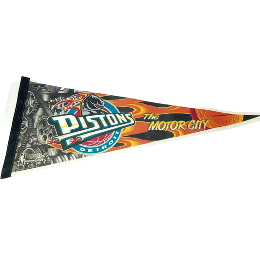 DETROIT PISTONS 1990s Era PENNANT Bold Color NBA Basketball - A+ Stuff