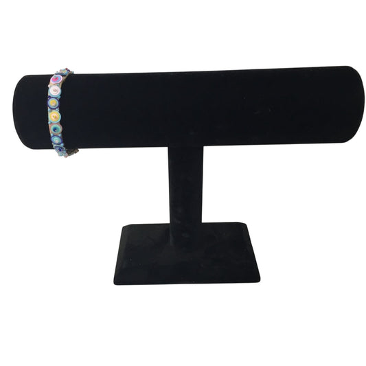 Colorful Velveteen Bracelet with Sequins and Glass