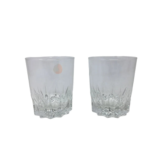 Vintage Set of 2 Clear Glass Cocktail Glasses- 3 inches tall - A+ Stuff