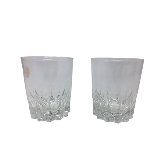 Vintage Set of 2 Clear Glass Cocktail Glasses- 3 inches tall - A+ Stuff