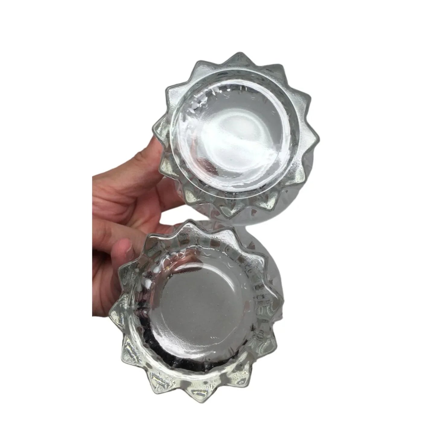 Vintage Set of 2 Clear Glass Cocktail Glasses- 3 inches tall - A+ Stuff