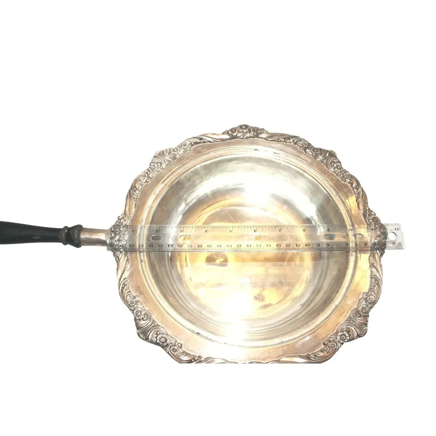 Ornate SILVERPLATE Pan w Lid FLOURISH Floral Edges Vintage Fancy F. B. Rogers