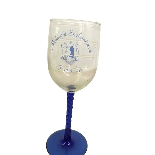 MIDNIGHT ENCHANTMENT Jr/Sr Prom Blue Stemmed Wineglass - 1996 Unbranded