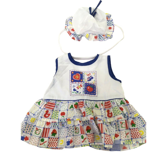 Vintage Catton Candy Baby SunDress w Hat 0-6 Months Catton Bros