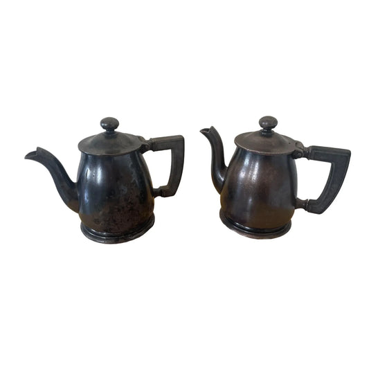 Two Vintage 1947 Wallace Hard Soldered Hotel Gibson Coffee/Tea Pots - A+ Stuff