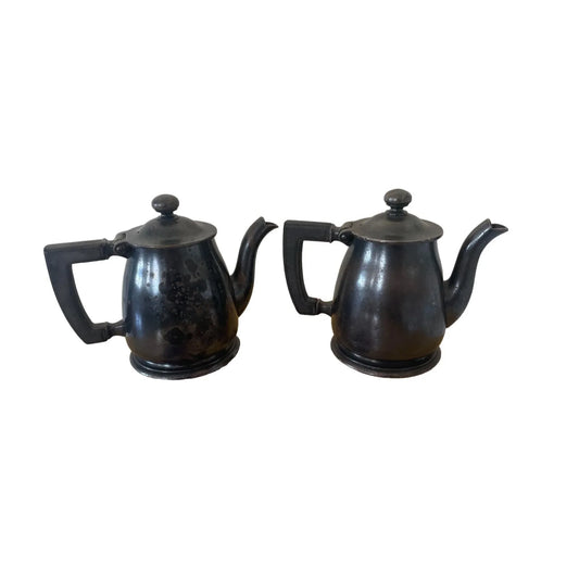 Two Vintage 1947 Wallace Hard Soldered Hotel Gibson Coffee/Tea Pots - A+ Stuff