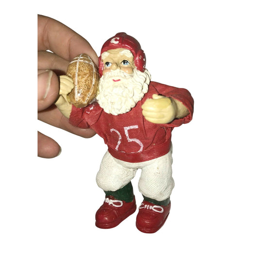 FOOTBALL Player SANTA CLAUS (#25!) Christmas Tree Ornament - Holidays