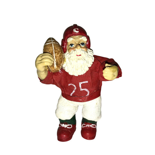 FOOTBALL Player SANTA CLAUS (#25!) Christmas Tree Ornament - Holidays