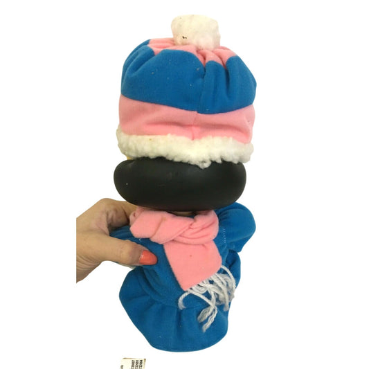 LUCY - Charlie Brown Christmas - Animated Plush w Ice Skate - Plugs into Light Set - Blue Outfit Pink & Blue Scarf & Hat