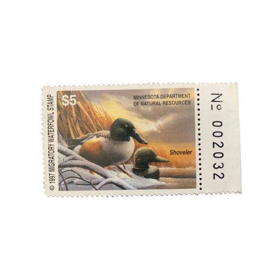 Vintage Collectible 1997 Migratory Waterfowl Stamp Minnesota Dept. Of Natural Resources - A+ Stuff