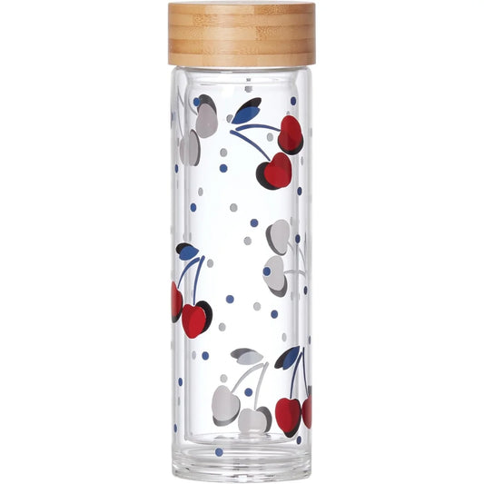 Kate Spade Vintage Cherry Dot Glass Hydration Water Bottle 15 oz - A+ Stuff