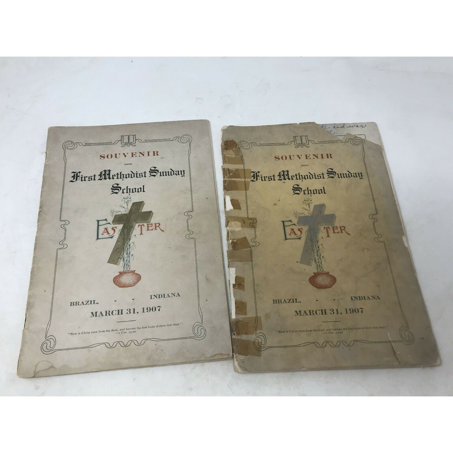 Antique 1907 Easter Souvenir (Yearbook) First Methodist Sunday School Brazil, IN