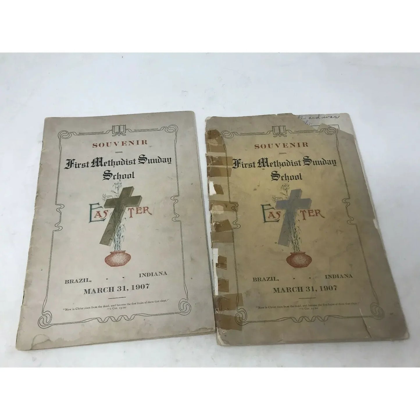 Antique 1907 Easter Souvenir (Yearbook) First Methodist Sunday School Brazil, IN A+ Stuff