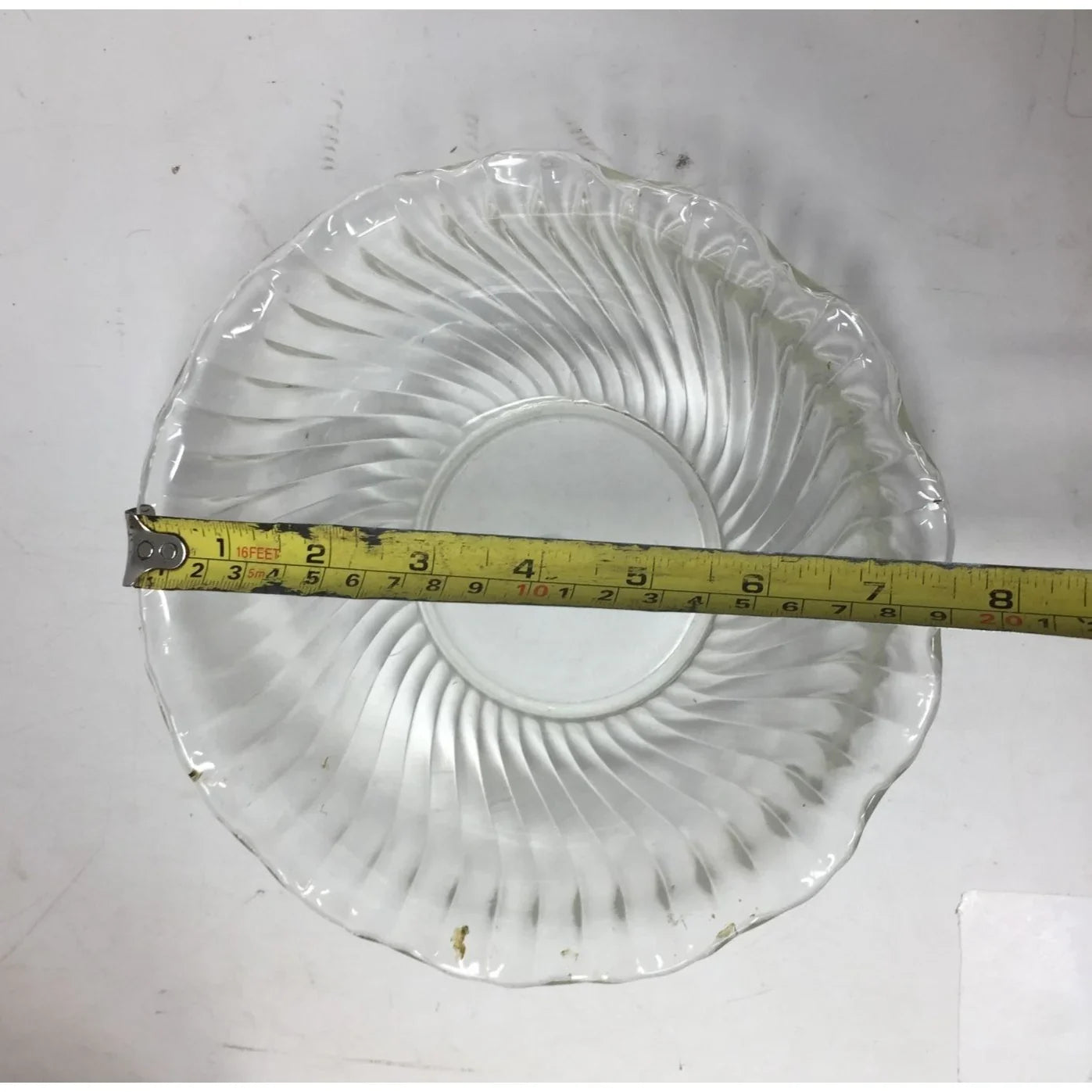 Vintage Clear Glass Bowl with Ruffled Edges - 7.5'' wide - A+ Stuff