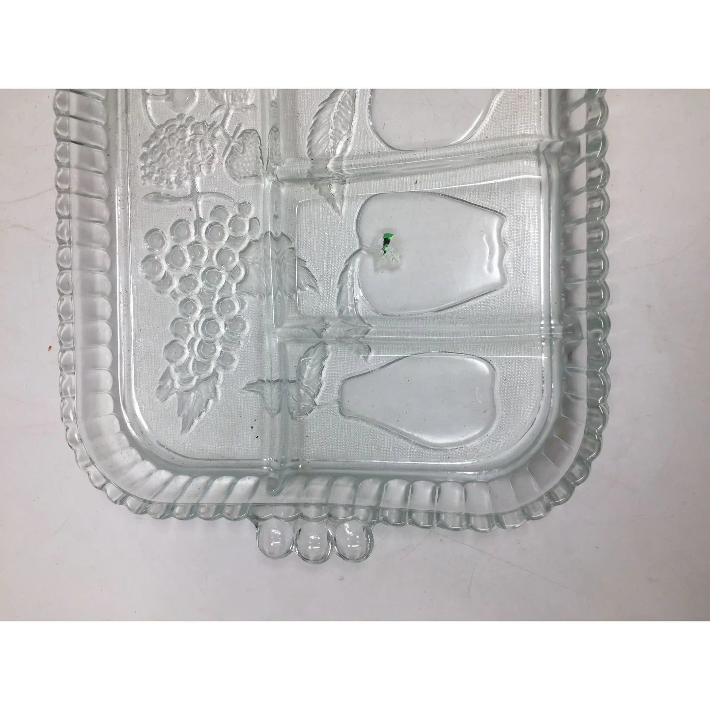 Vintage Large Clear Glass Divided Serving Dish/Fruit Tray - A+ Stuff