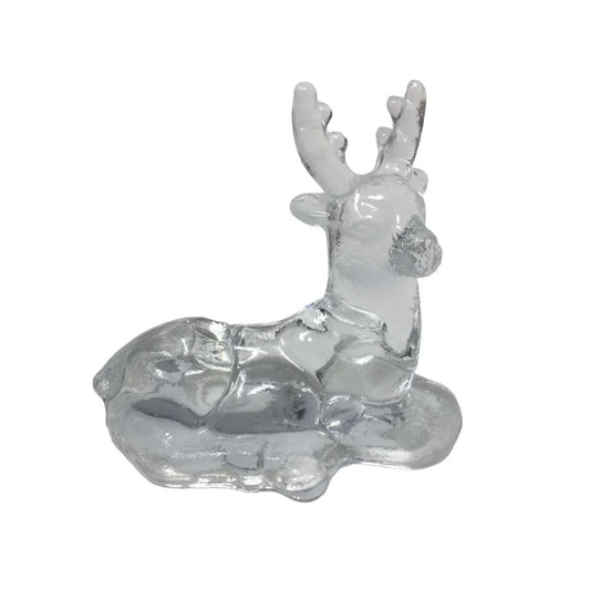Vintage Clear Glass Reindeer Christmas Holiday Figurine - A+ Stuff