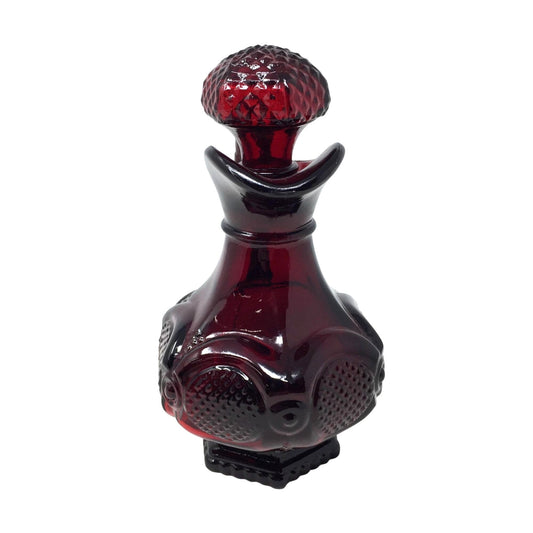 Vintage Avon 1876 Cape Cod Collection Ruby Red Glass Cruet with Stopper Avon A+ Stuff Drinking, Dining & More