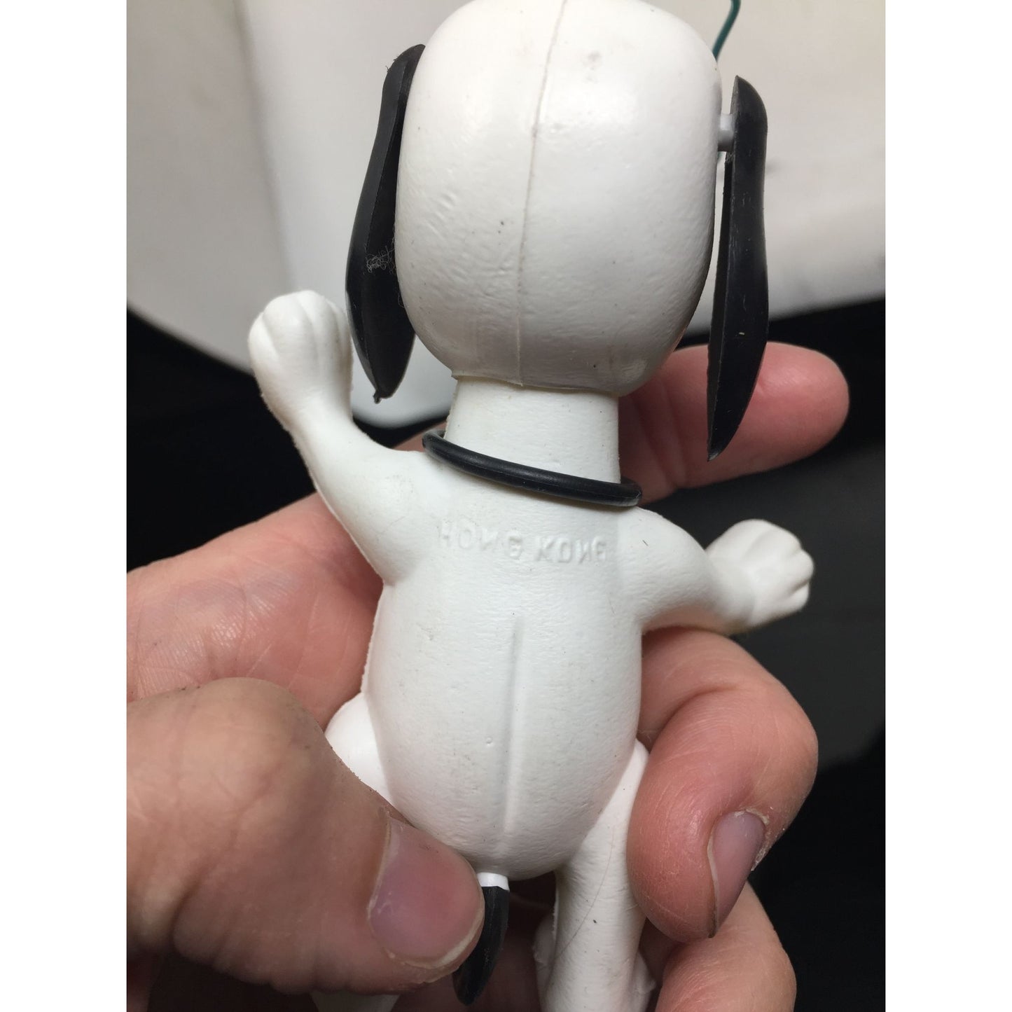 Vintage White and Black Snoopy Peanuts Plastic Christmas Tree Ornament