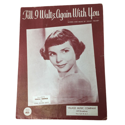 vintage sheet music for the song "Till I Waltz Again With You". A+ Stuff A+ Stuff SHEET MUSIC