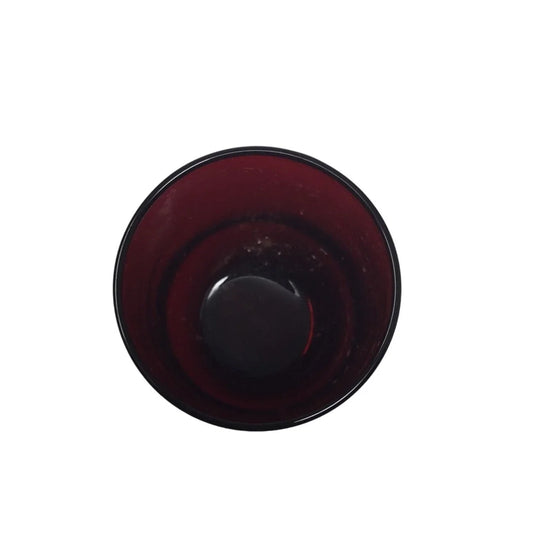 Vintage Anchor Hocking Small Dark Red Drinking Glass - about 4.5'' tall - A+ Stuff