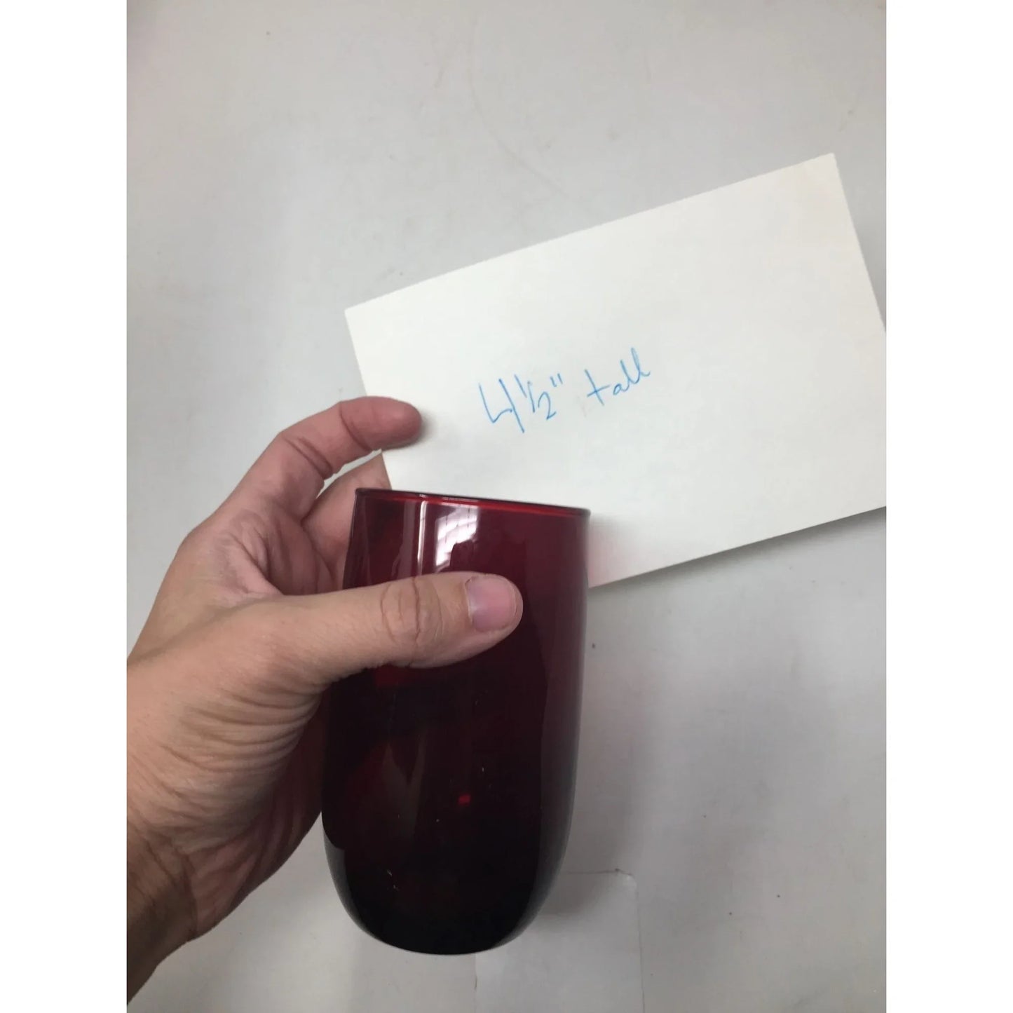 Vintage Anchor Hocking Small Dark Red Drinking Glass - about 4.5'' tall - A+ Stuff