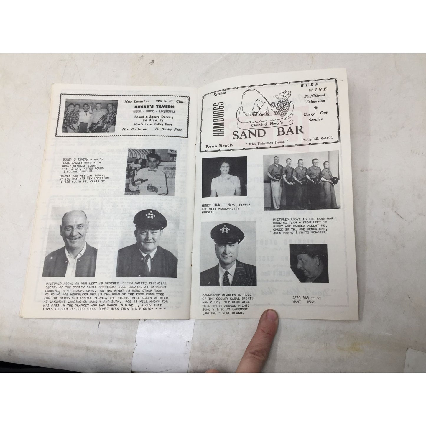 Vintage advertisement for local Toledo, Ohio Establishments