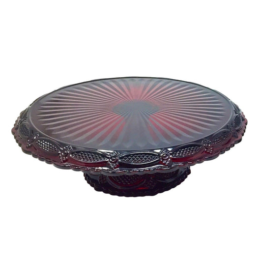 Vintage Avon 1876 Cape Cod Collection Ruby Red Glass Pedestal Cake Stand Avon A+ Stuff Drinking, Dining & More