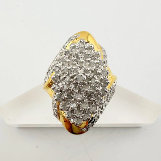 Marquise Cut 1.00 Ct Diamond Cluster Ring Size 8 - A+ Stuff