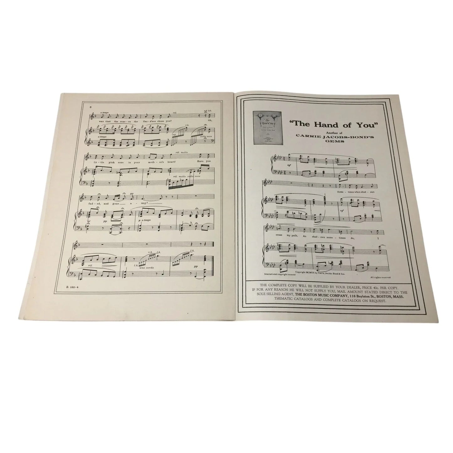 ''A LITTLE PINK ROSE'' VINTAGE SHEET MUSIC BOOK - A+ Stuff - SHEET MUSIC - A+ Stuff