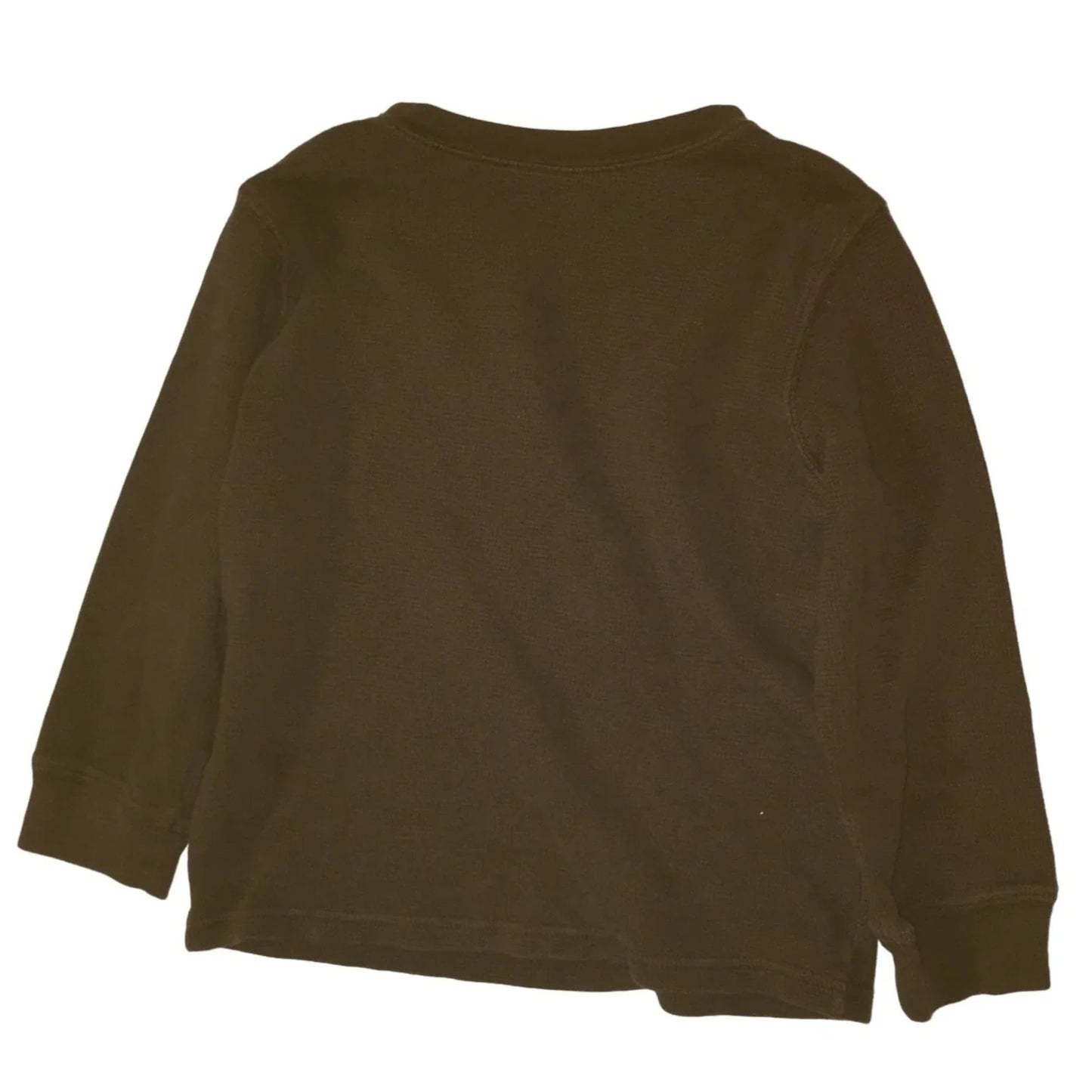 Boys Size 4t Carters Long Sleeved Brown Thermal Shirt "Big Man on Campus #33" - A+ Stuff