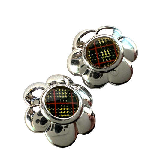 Burberry Nova Check Flower Clip-On Earrings - Vintage Burberrys
