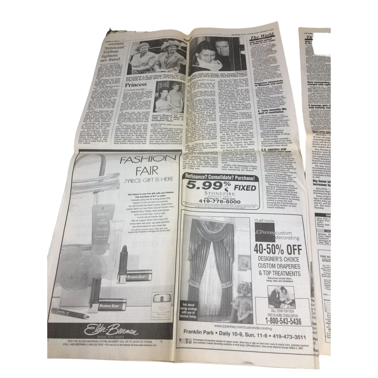 The Blade Feb. 10, 2002 Vintage Collectible Newspaper the blade A+ Stuff